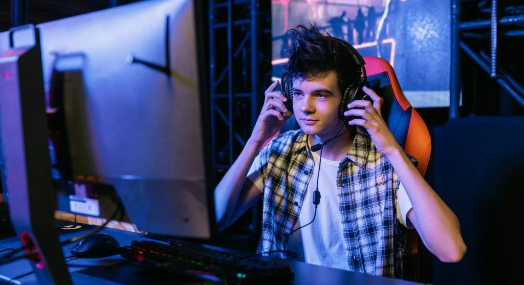 gamer warming up with controller