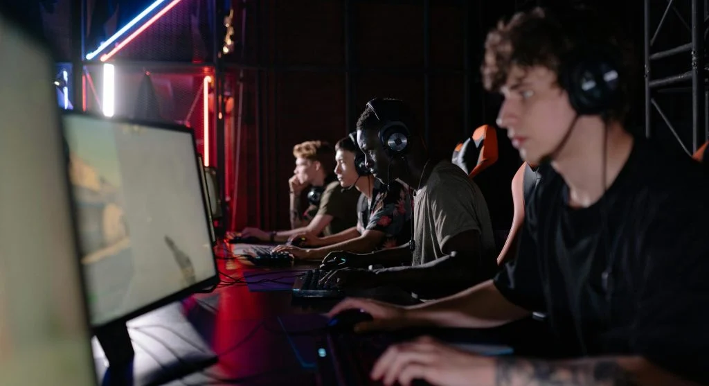 gamer blinking at screen